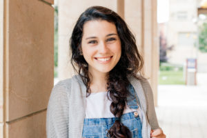 Student girl smiling