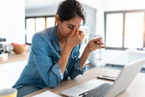 Woman stressed out.
