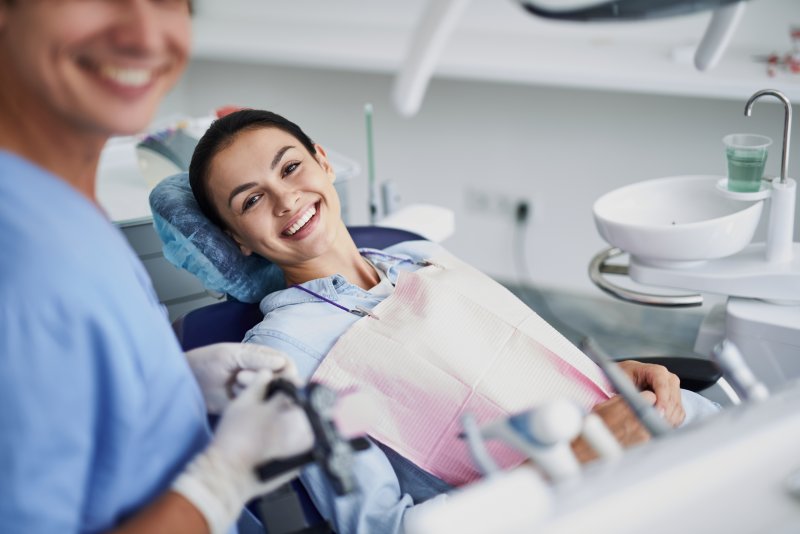 woman at a dental checkup
