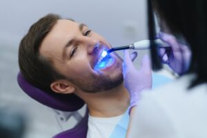 Man getting a dental filling